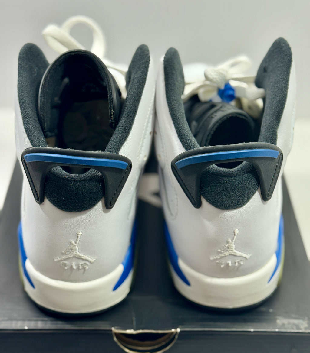 USED SIZE 6.5 YOUTH - AIR JORDAN 6 RETRO BG "SPORT BLUE" 2014