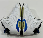 USED SIZE 6.5 YOUTH - AIR JORDAN 6 RETRO "SPORT BLUE" 2014