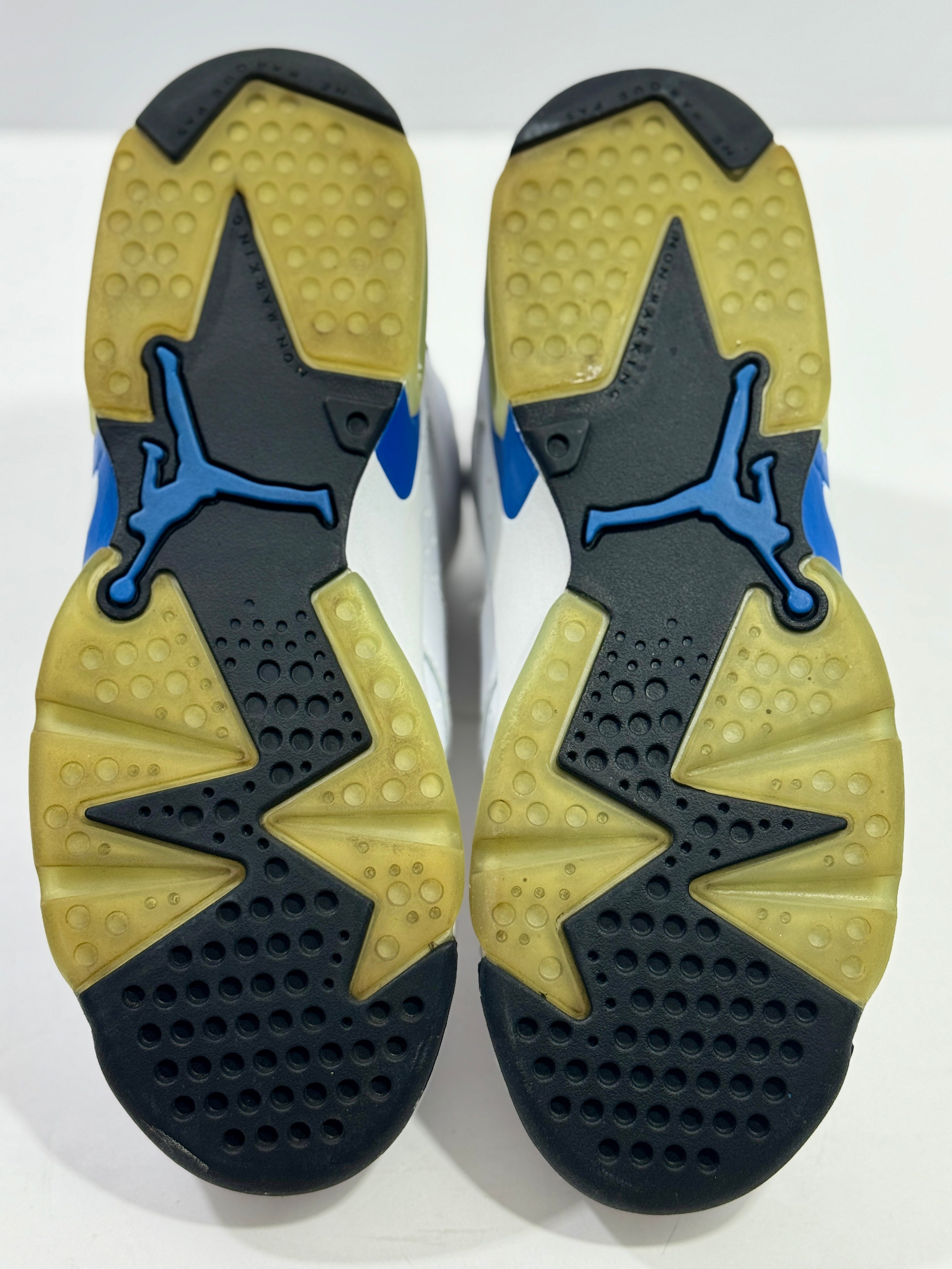 USED SIZE 6.5 YOUTH - AIR JORDAN 6 RETRO BG "SPORT BLUE" 2014