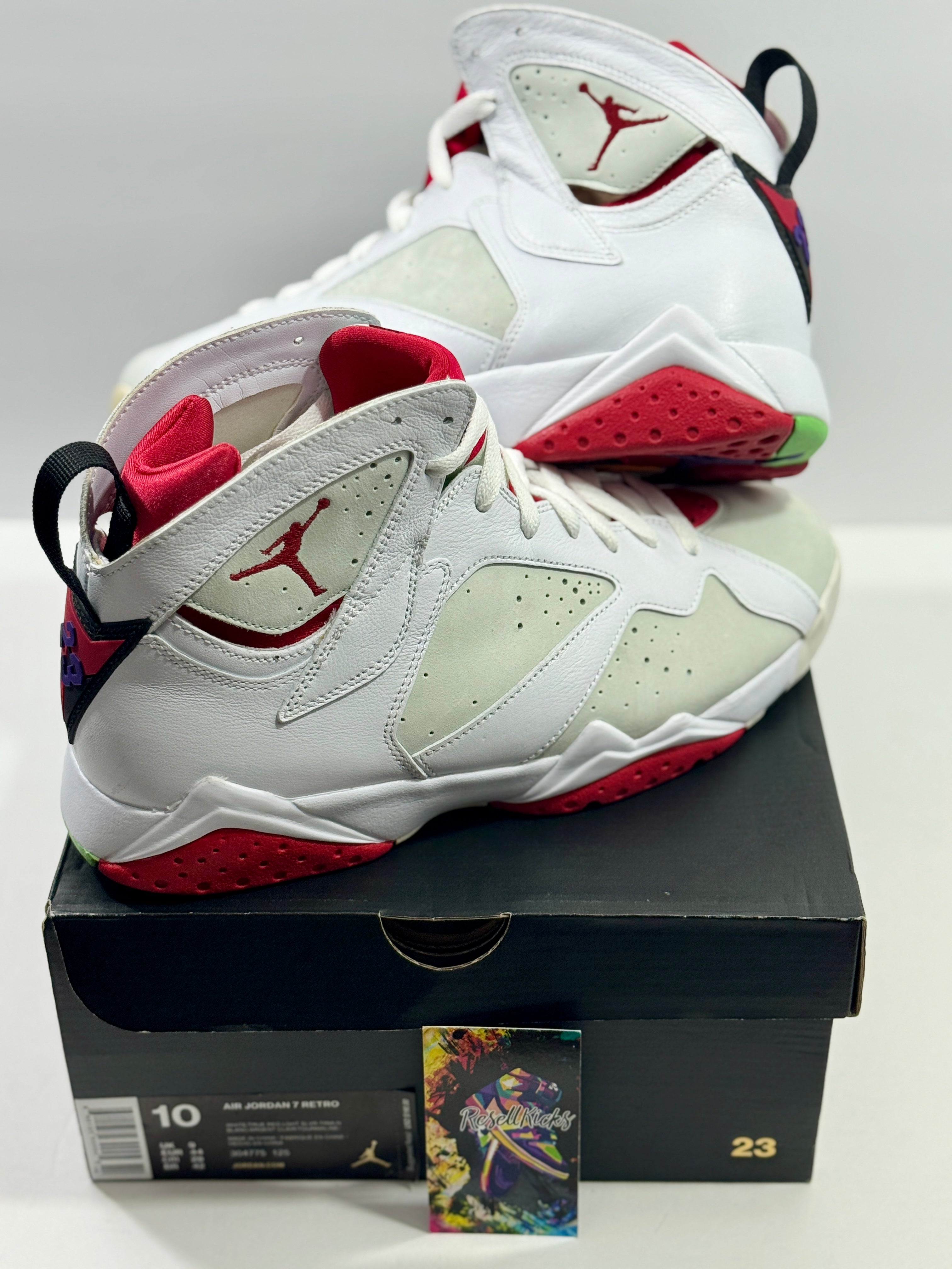 USED SIZE 10 MENS - AIR JORDAN 7 RETRO "HARE" 2015