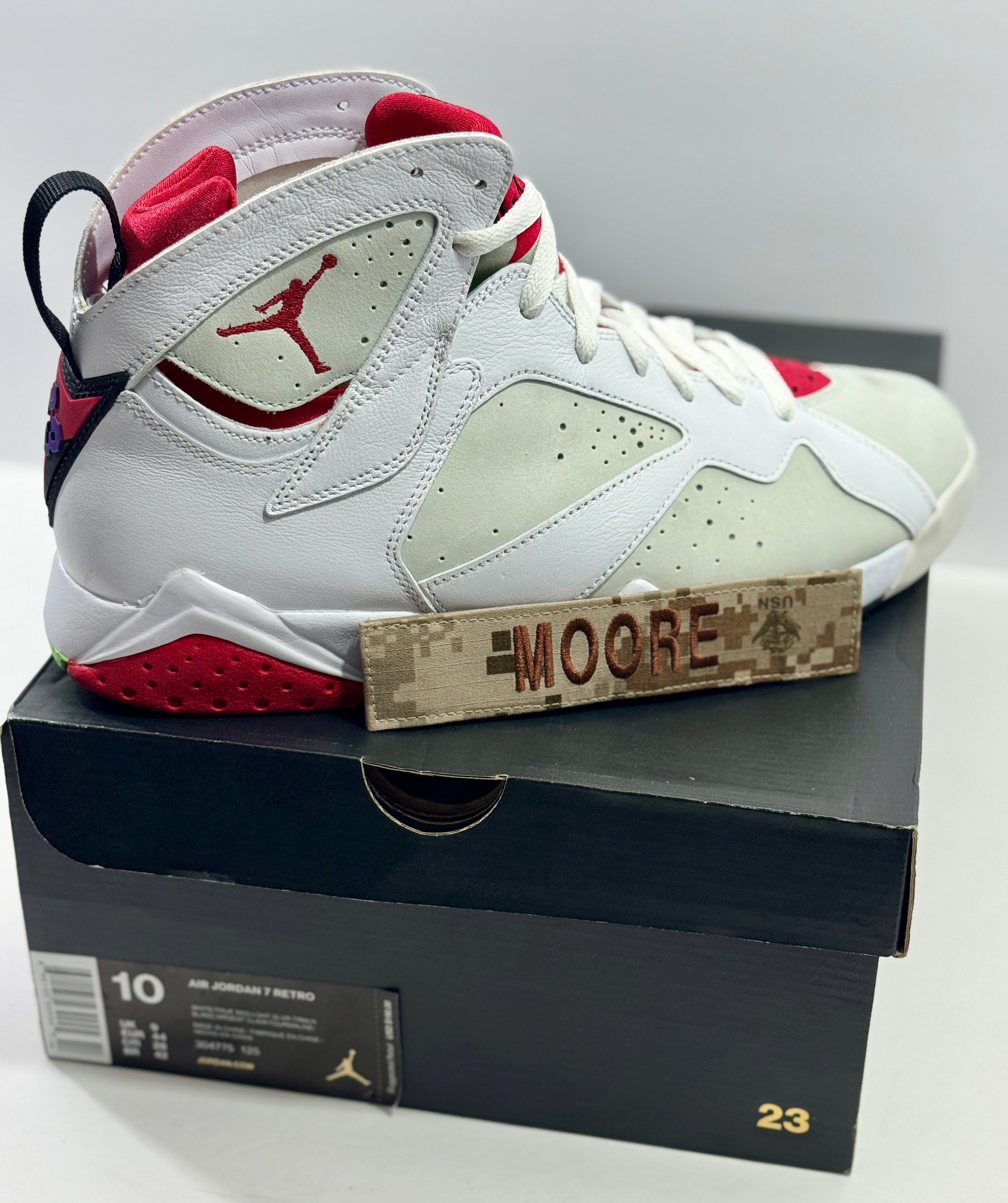 USED SIZE 10 MENS - AIR JORDAN 7 RETRO "HARE" 2015