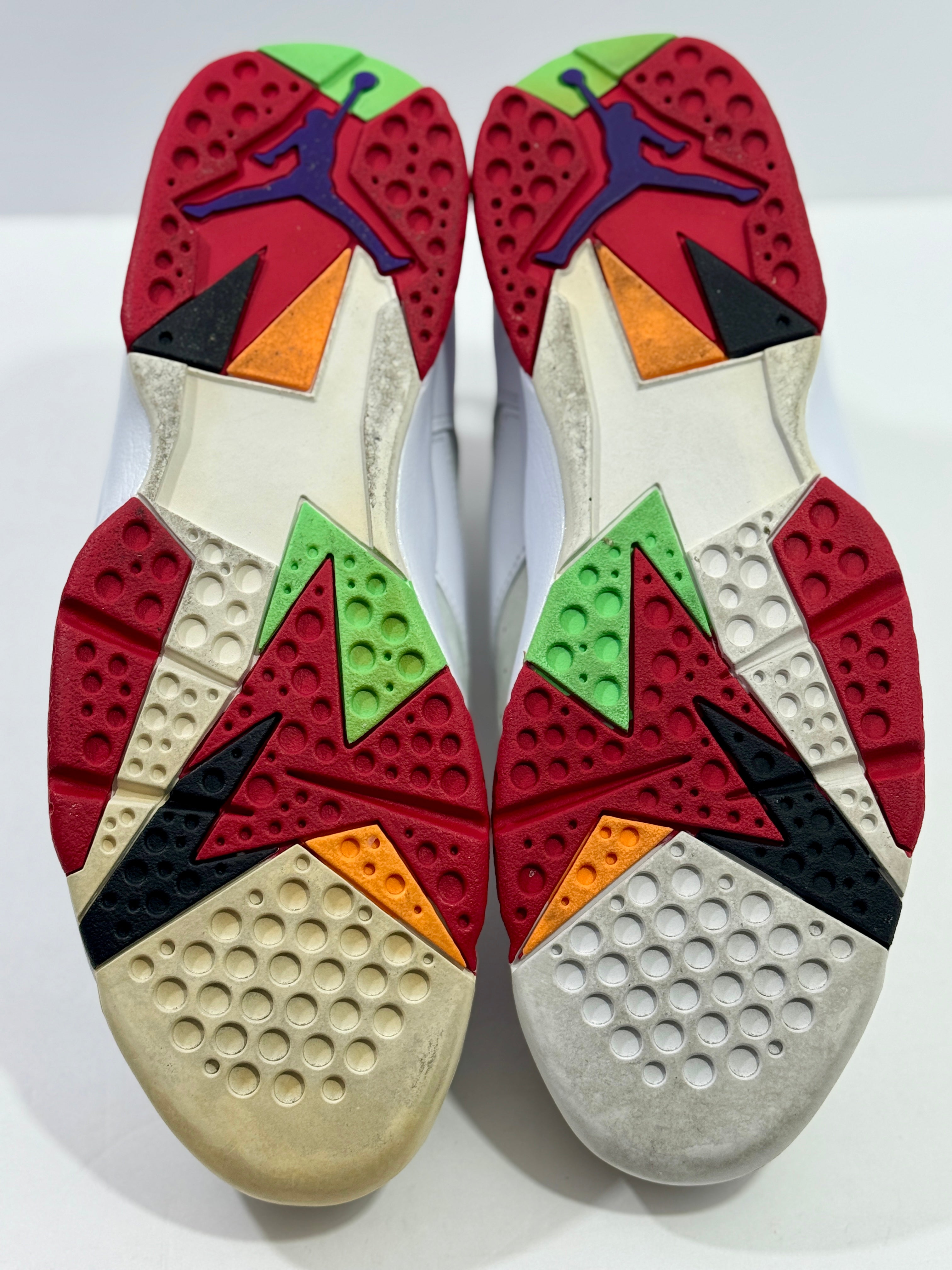 USED SIZE 10 MENS - AIR JORDAN 7 RETRO "HARE" 2015