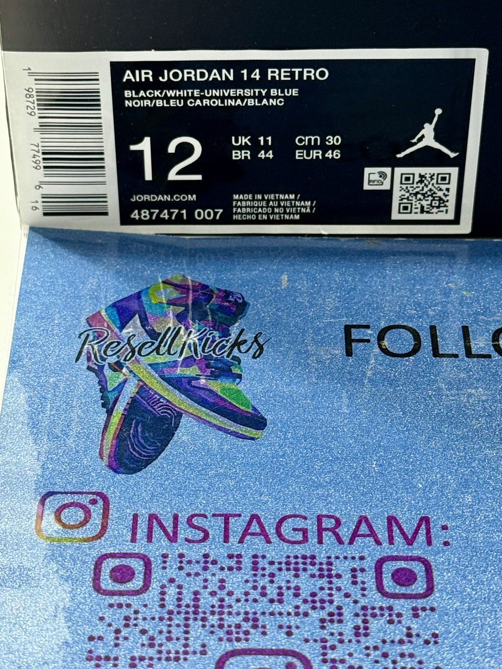 NEW SIZE 12 MENS - AIR JORDAN 14 RETRO "BLACK UNIVERSITY BLUE" 2026