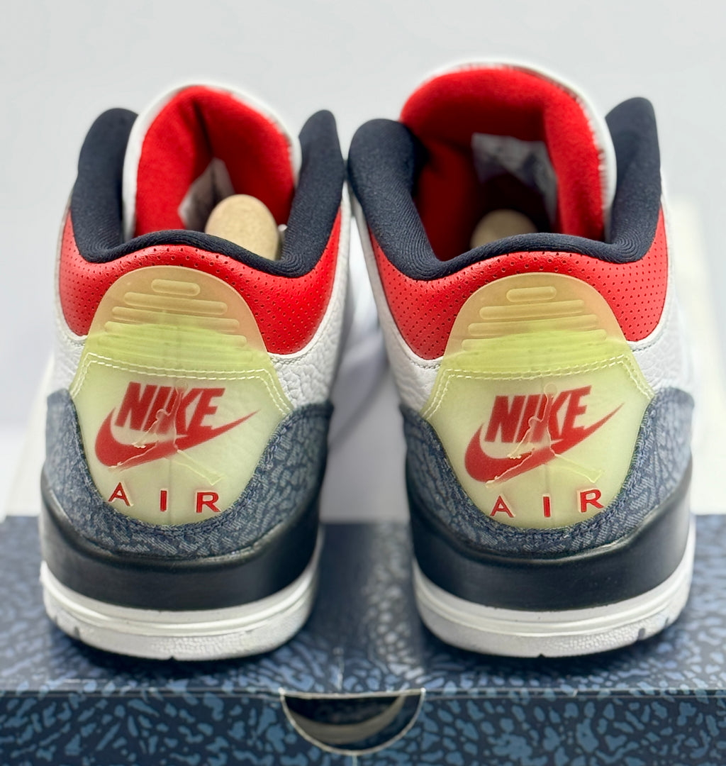 NEW W/DEFECTS SIZE 8 MENS - AIR JORDAN 3 RETRO SE "FIRE RED DENIM" 2020