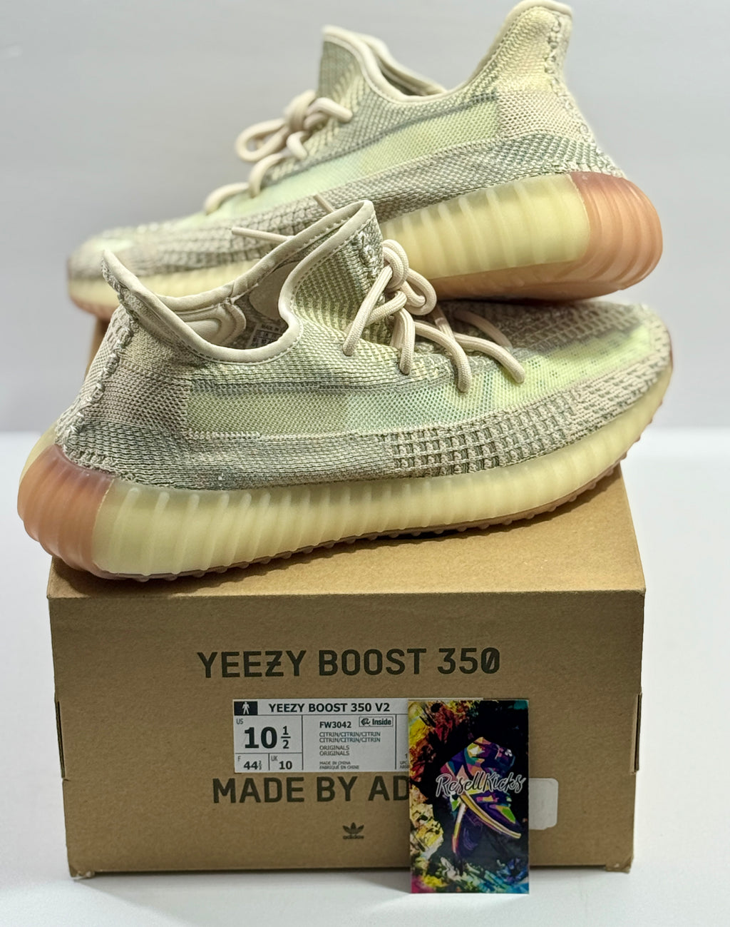 NEW SIZE 10.5 MENS - ADIDAS YEEZY BOOST 350 V2 "CITRIN NON REFLECTIVE" 2019