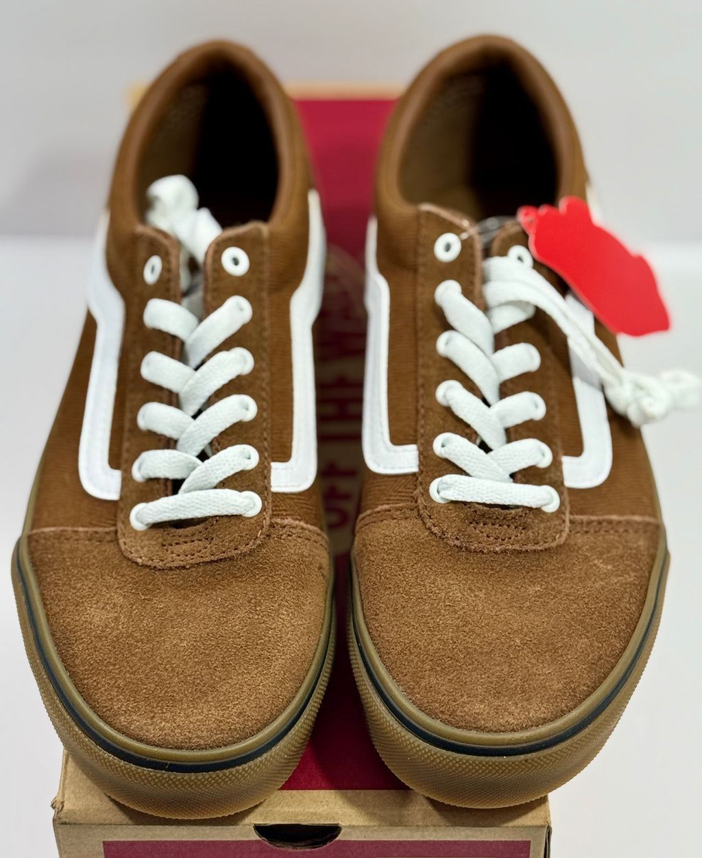NEW SIZE 5 YOUTH - VANS WARD "HERRINGBONE DACHSHUND GUM" 2022