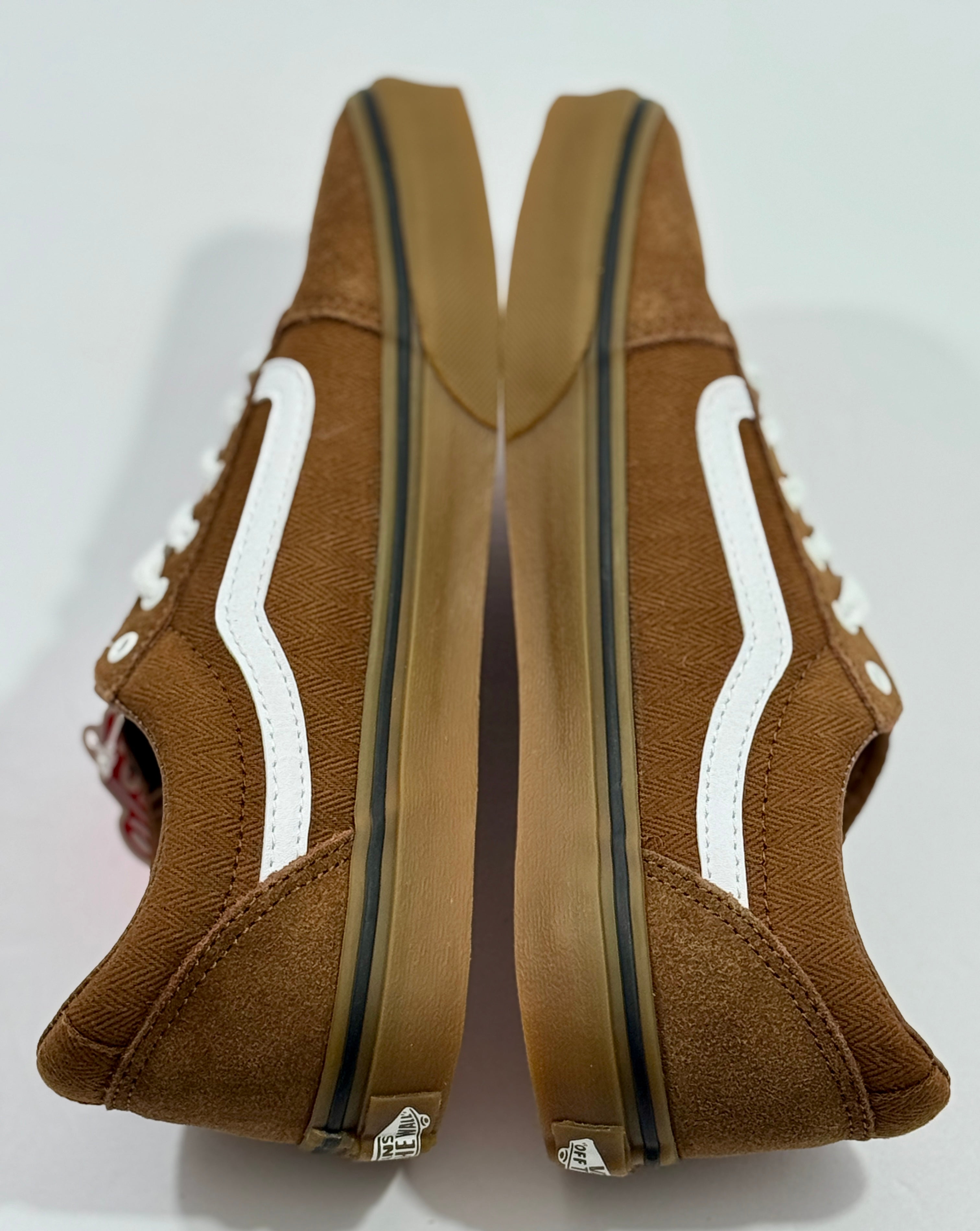 NEW SIZE 5 YOUTH - VANS WARD "HERRINGBONE DACHSHUND GUM" 2022