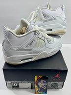 USED SIZE 10.5 MENS - AIR JORDAN 4 RETRO "PURE MONEY" 2017