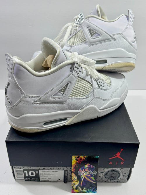 USED SIZE 10.5 MENS - AIR JORDAN 4 RETRO "PURE MONEY" 2017