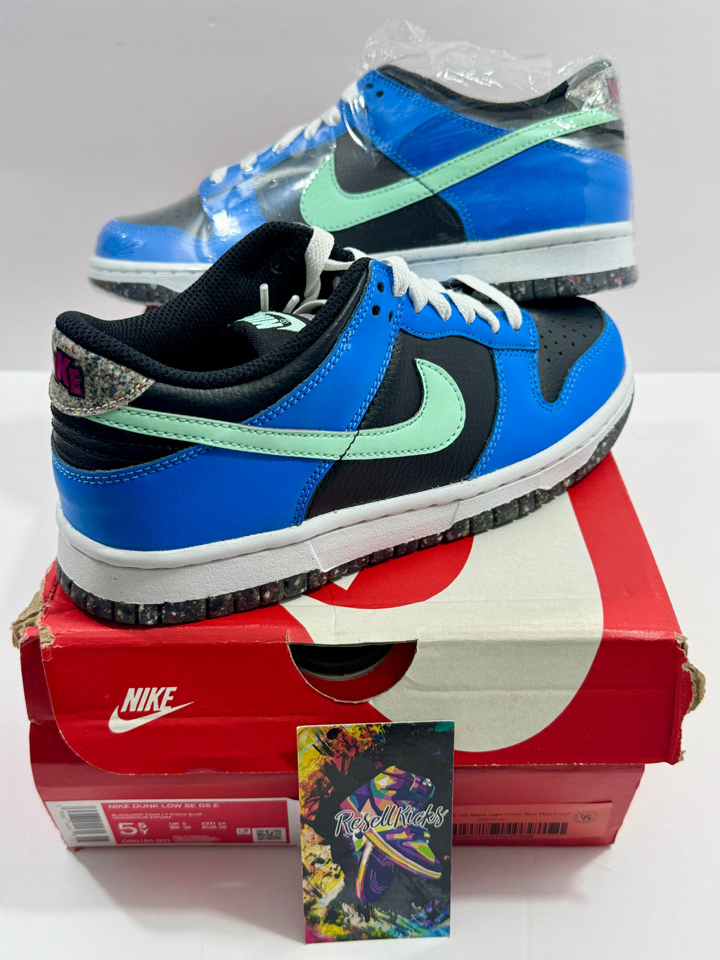 NEW SIZE 5.5 YOUTH - NIKE DUNK LOW CRATER "BLUE BLACK" 2021