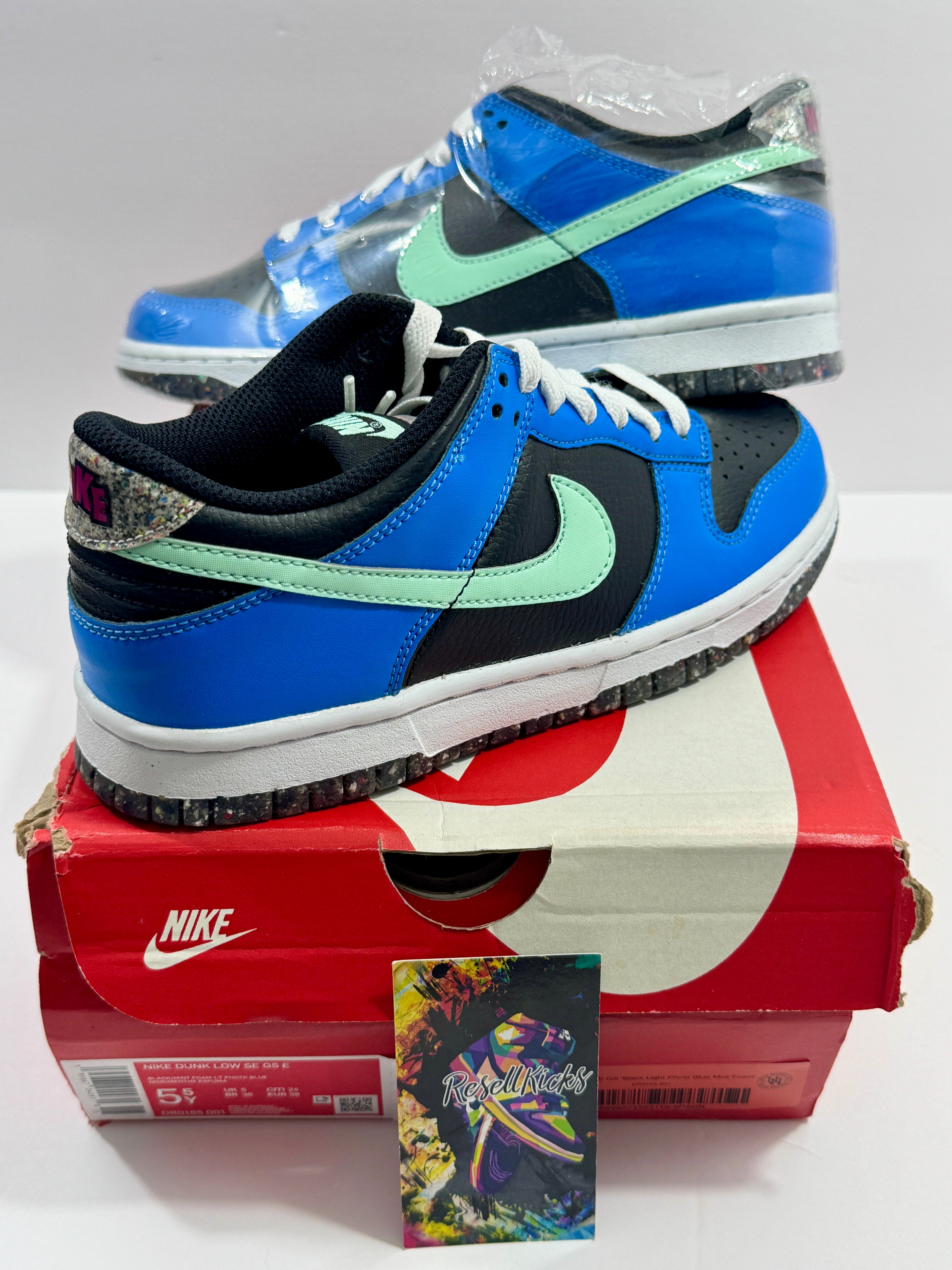 NEW SIZE 5.5 YOUTH - NIKE DUNK LOW CRATER "BLUE BLACK" 2021