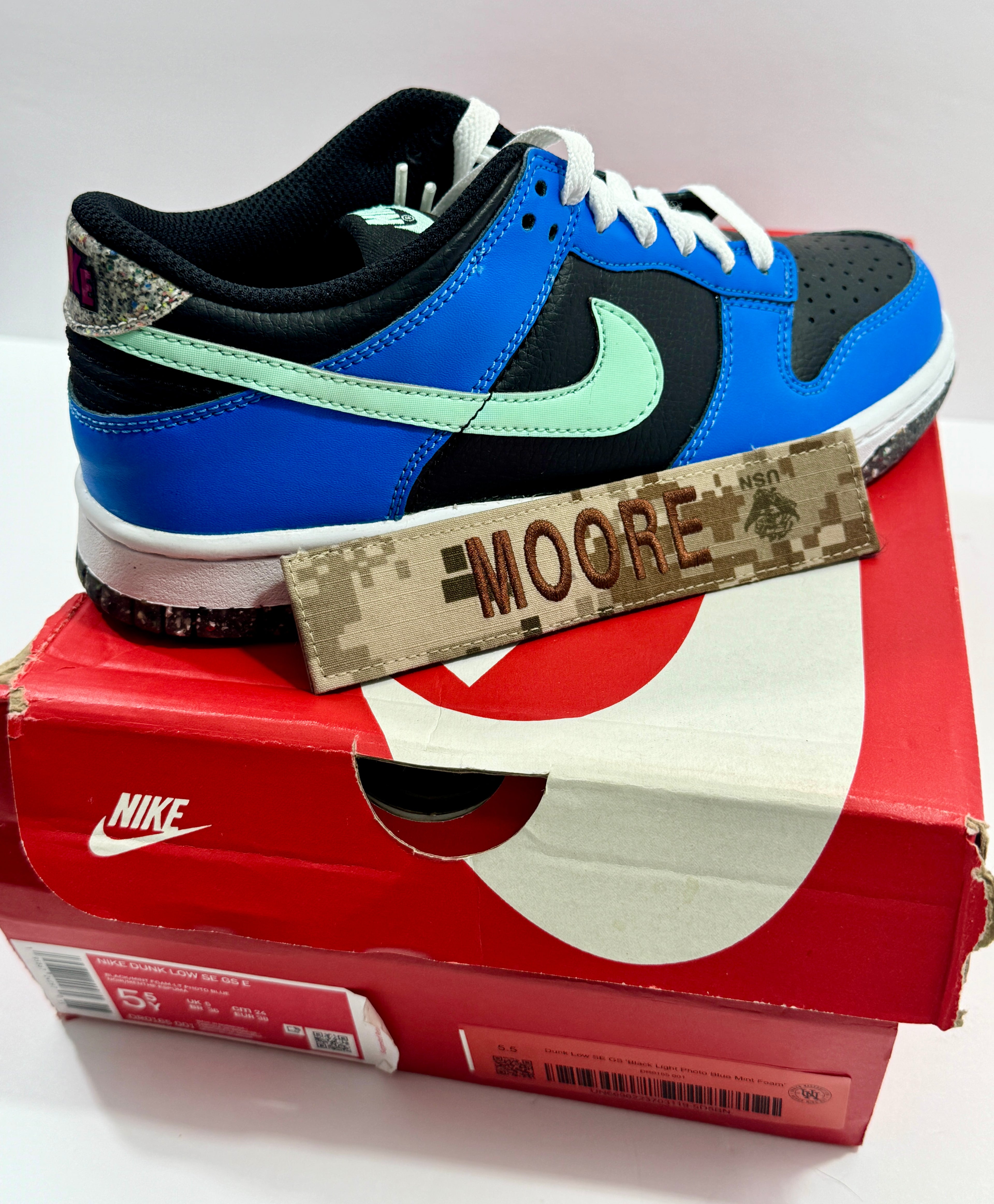 NEW SIZE 5.5 YOUTH - NIKE DUNK LOW CRATER "BLUE BLACK" 2021