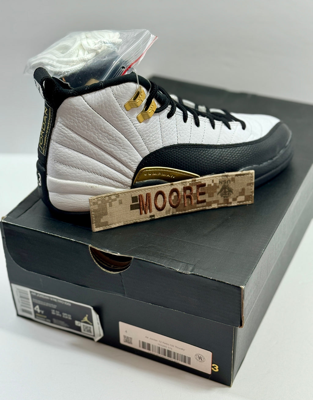 NEW SIZE 4 YOUTH - AIR JORDAN 12 RETRO "ROYALTY TAXI" 2021