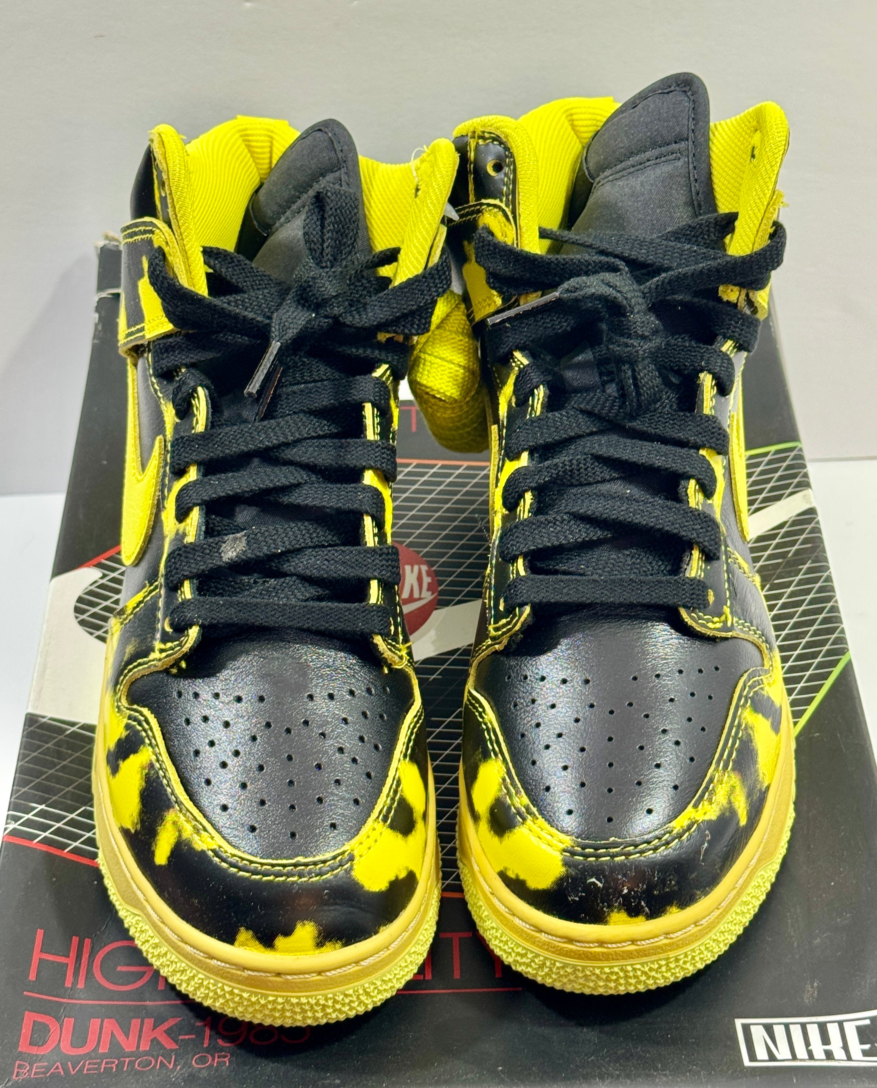 NEW SIZE 7.5 MENS - NIKE DUNK HIGH 1985 SP "YELLOW ACID WASH" 2022