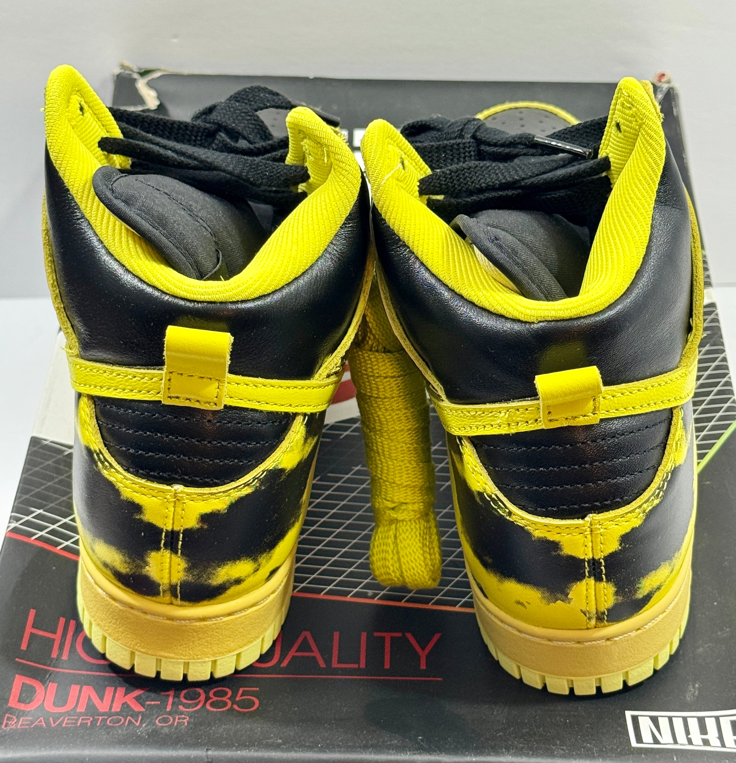 NEW SIZE 7.5 MENS - NIKE DUNK HIGH 1985 SP "YELLOW ACID WASH" 2022