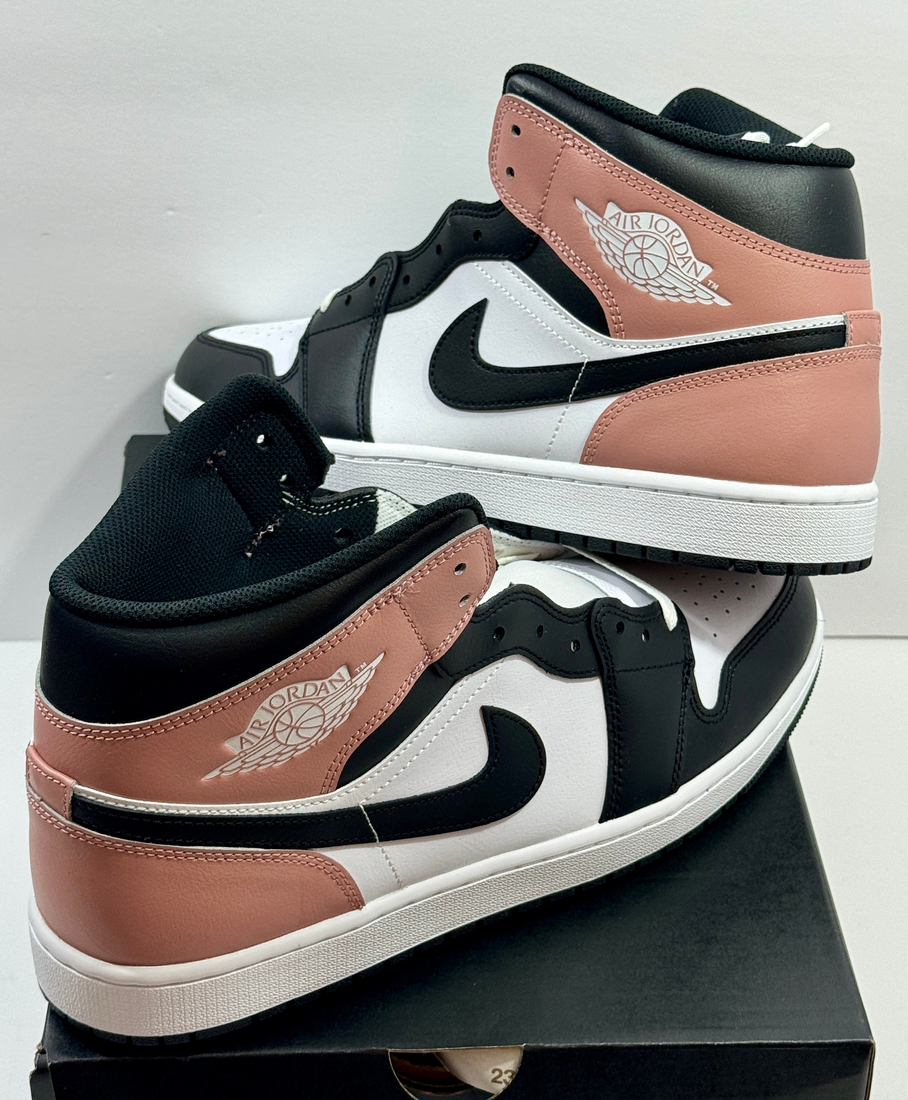 NEW SIZE 14 MENS - AIR JORDAN 1 MID "WHITE RUST PINK BLACK" 2025