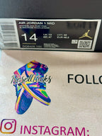 NEW SIZE 14 MENS - AIR JORDAN 1 MID "WHITE RUST PINK BLACK" 2025