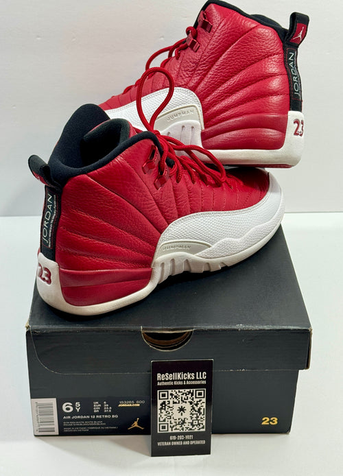 USED SIZE 6.5 YOUTH - AIR JORDAN 12 RETRO "GYM RED" 2016 GS