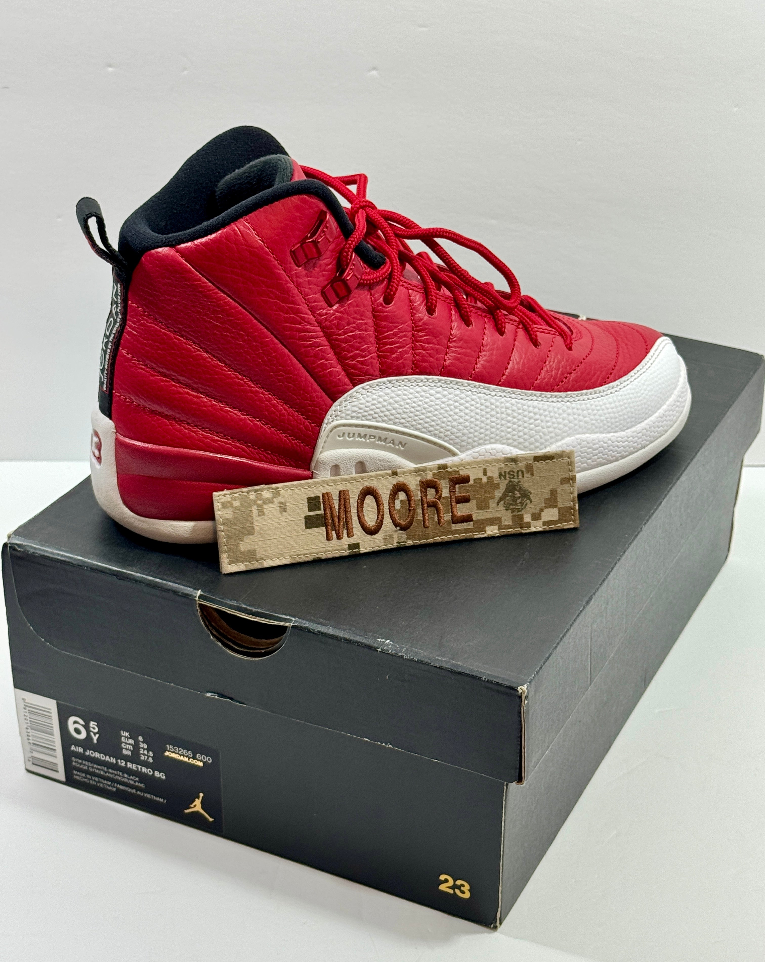 USED SIZE 6.5 YOUTH - AIR JORDAN 12 RETRO "GYM RED" 2016 GS