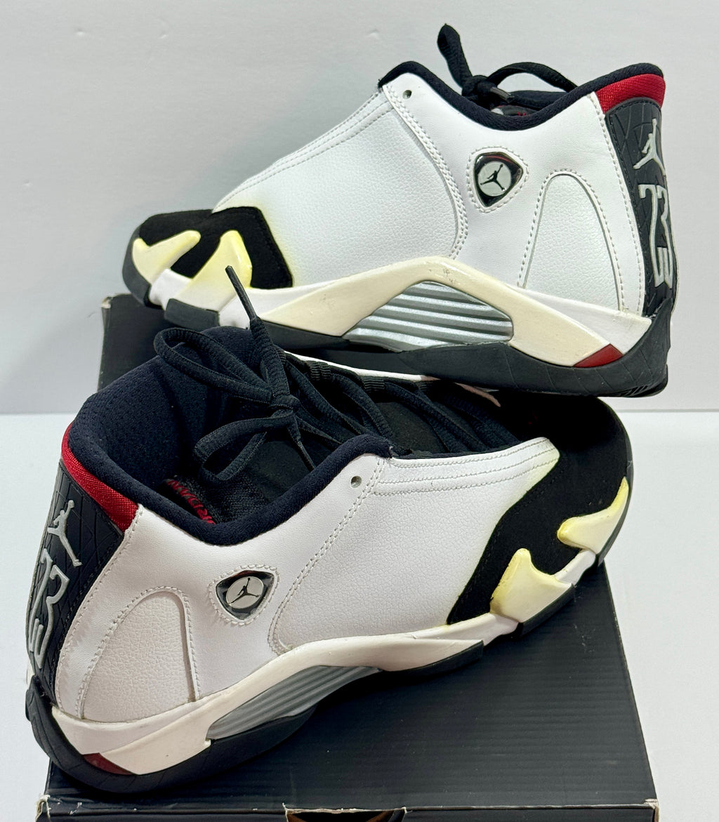 USED SIZE 6.5 YOUTH - AIR JORDAN 14 RETRO GS "BLACK TOE" 2014