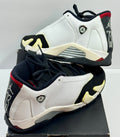 USED SIZE 6.5 YOUTH - AIR JORDAN 14 RETRO GS "BLACK TOE" 2014