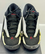 USED SIZE 6.5 YOUTH - AIR JORDAN 14 RETRO GS "BLACK TOE" 2014
