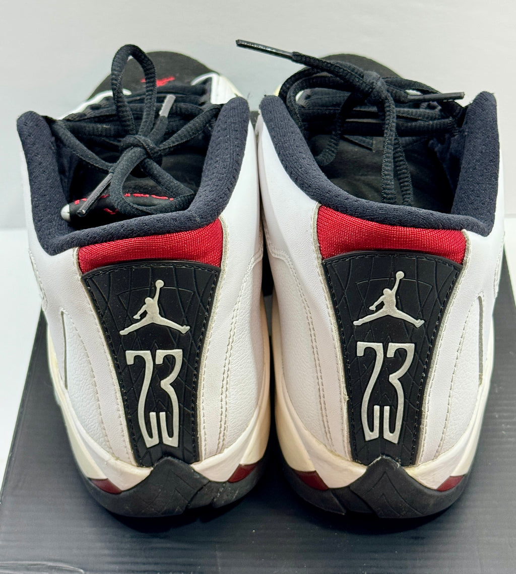 USED SIZE 6.5 YOUTH - AIR JORDAN 14 RETRO GS "BLACK TOE" 2014