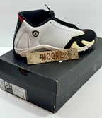 USED SIZE 6.5 YOUTH - AIR JORDAN 14 RETRO GS "BLACK TOE" 2014