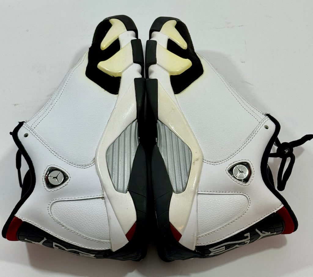 USED SIZE 6.5 YOUTH - AIR JORDAN 14 RETRO GS "BLACK TOE" 2014