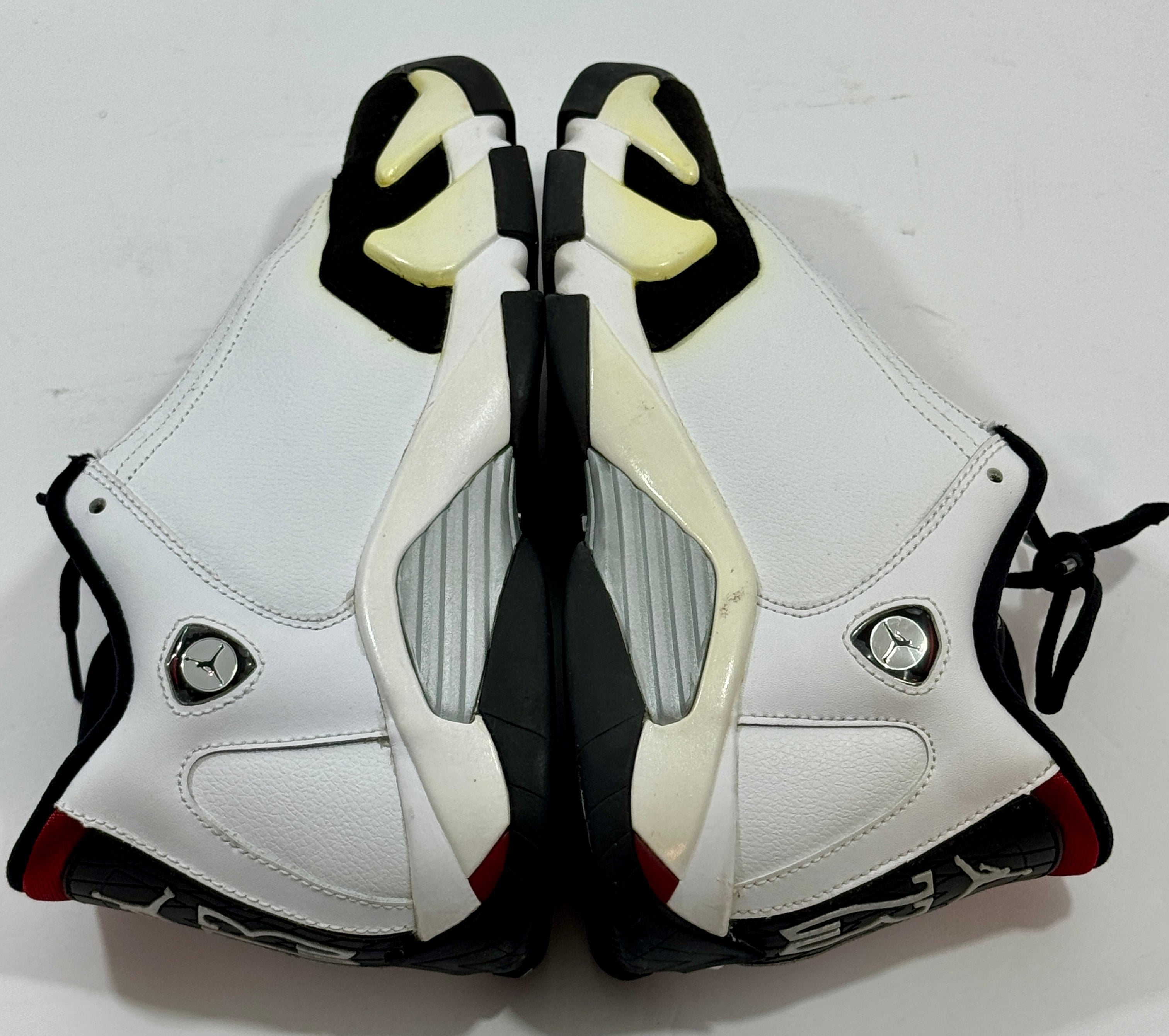 USED SIZE 6.5 YOUTH - AIR JORDAN 14 RETRO GS "BLACK TOE" 2014