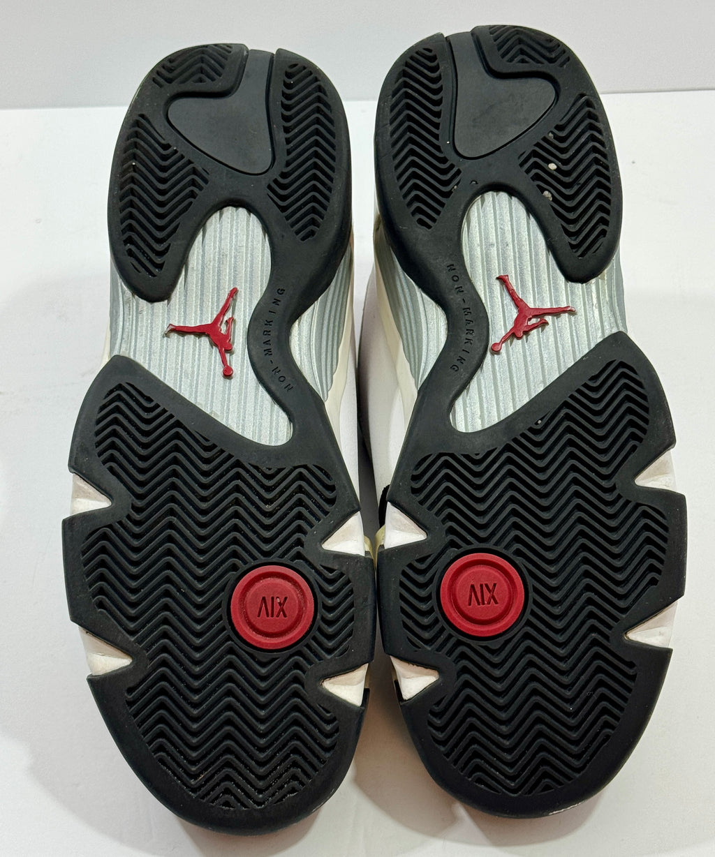 USED SIZE 6.5 YOUTH - AIR JORDAN 14 RETRO GS "BLACK TOE" 2014