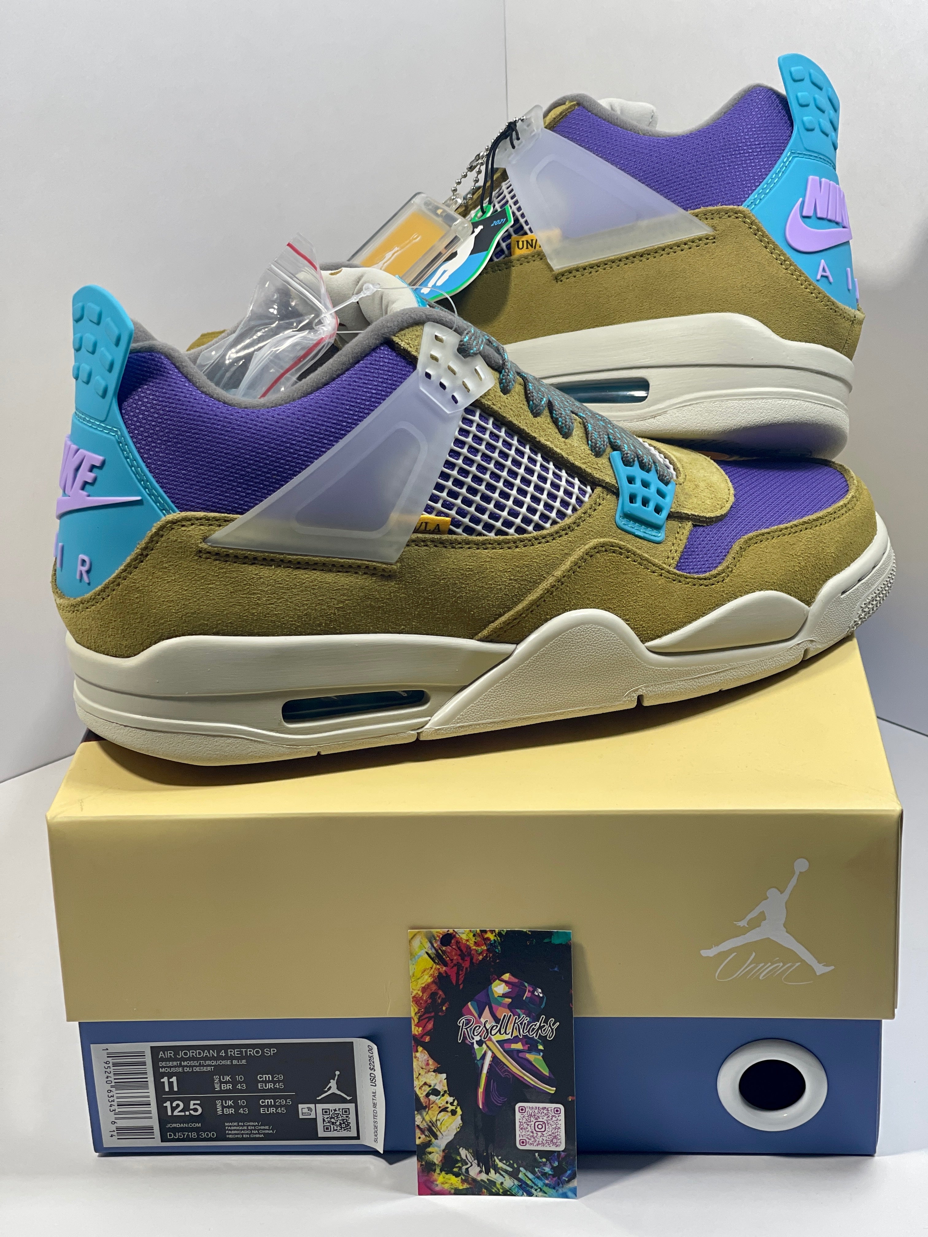 NEW SIZE 11 MENS - AIR JORDAN 4 RETRO X UNION LA "DESERT MOSS" 2021
