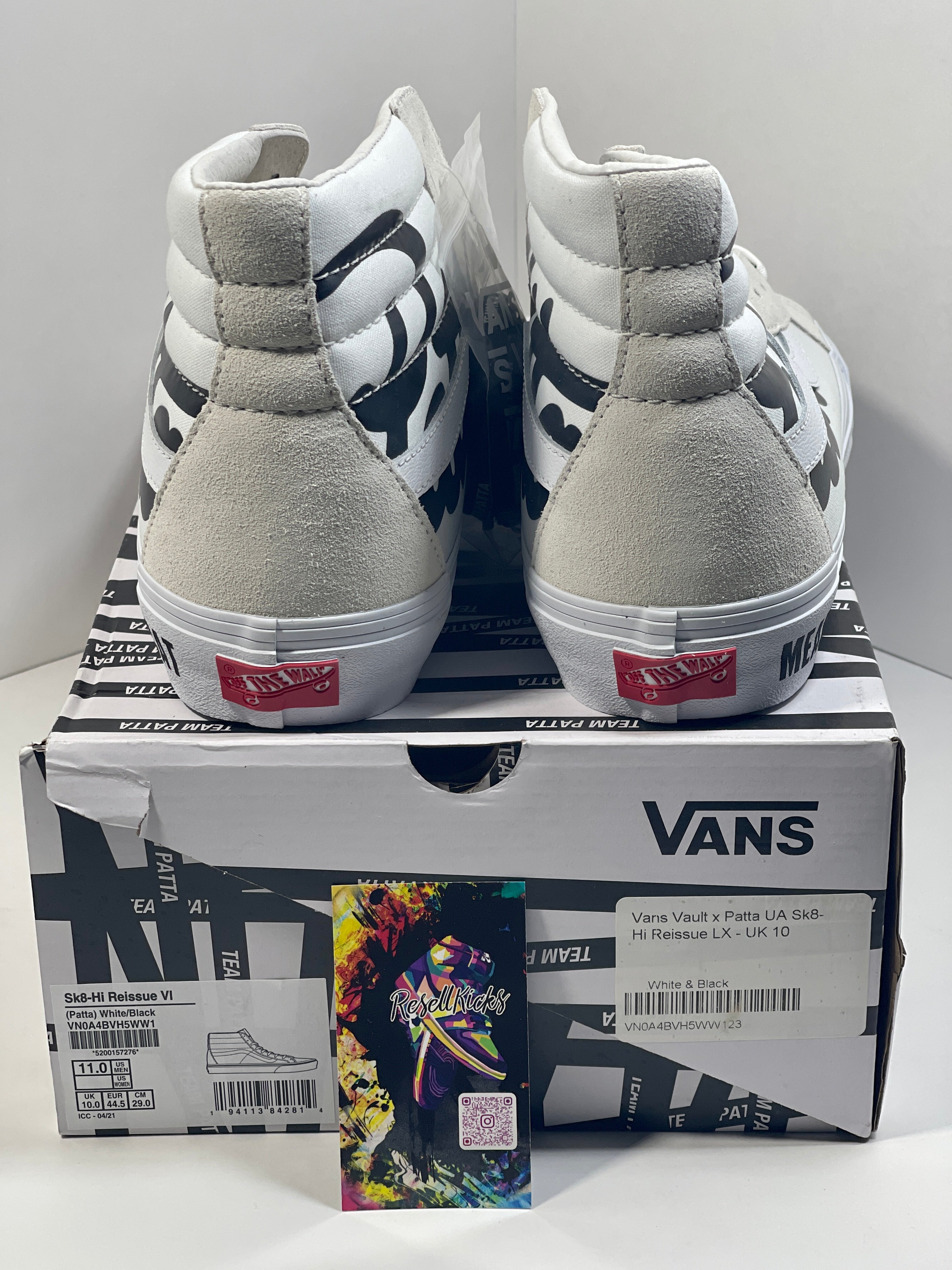 NEW SIZE 11 MENS - VANS UA SK8-HI REISSUE VLT LX PATTA "MEAN EYED CAT WHITE" 2021