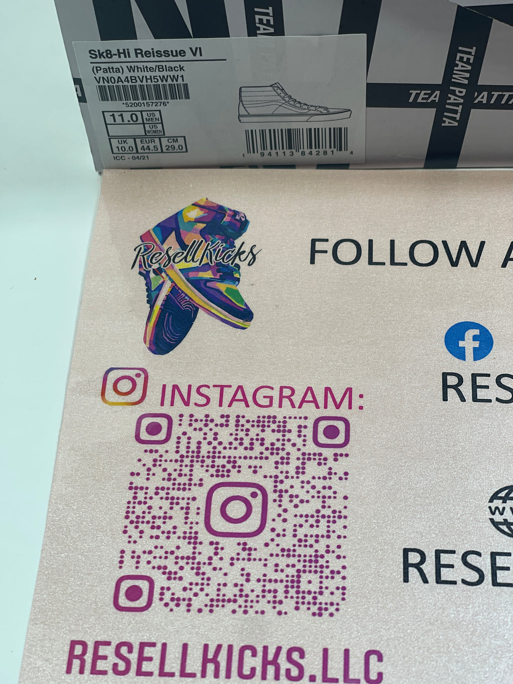 NEW SIZE 11 MENS - VANS UA SK8-HI REISSUE VLT LX PATTA "MEAN EYED CAT WHITE" 2021