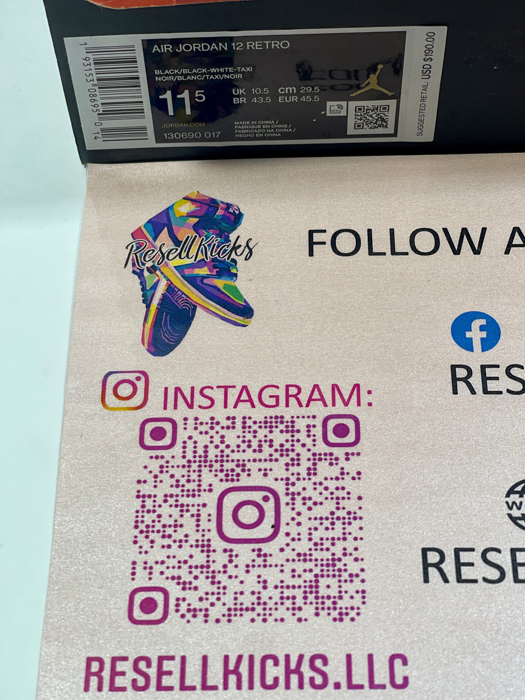 NEW SIZE 11.5 MENS - AIR JORDAN 12 RETRO "REVERSE TAXI" 2019
