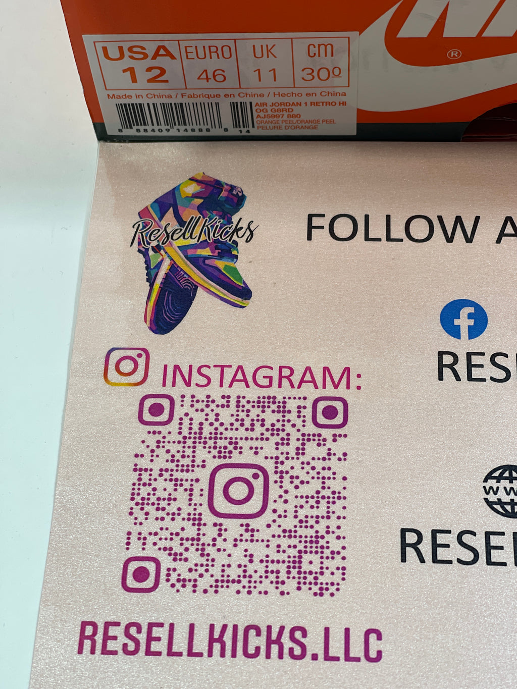 NEW SIZE 12 MENS - AIR JORDAN 1 RETRO HIGH OG G8RD "ORANGE PEEL" 2017