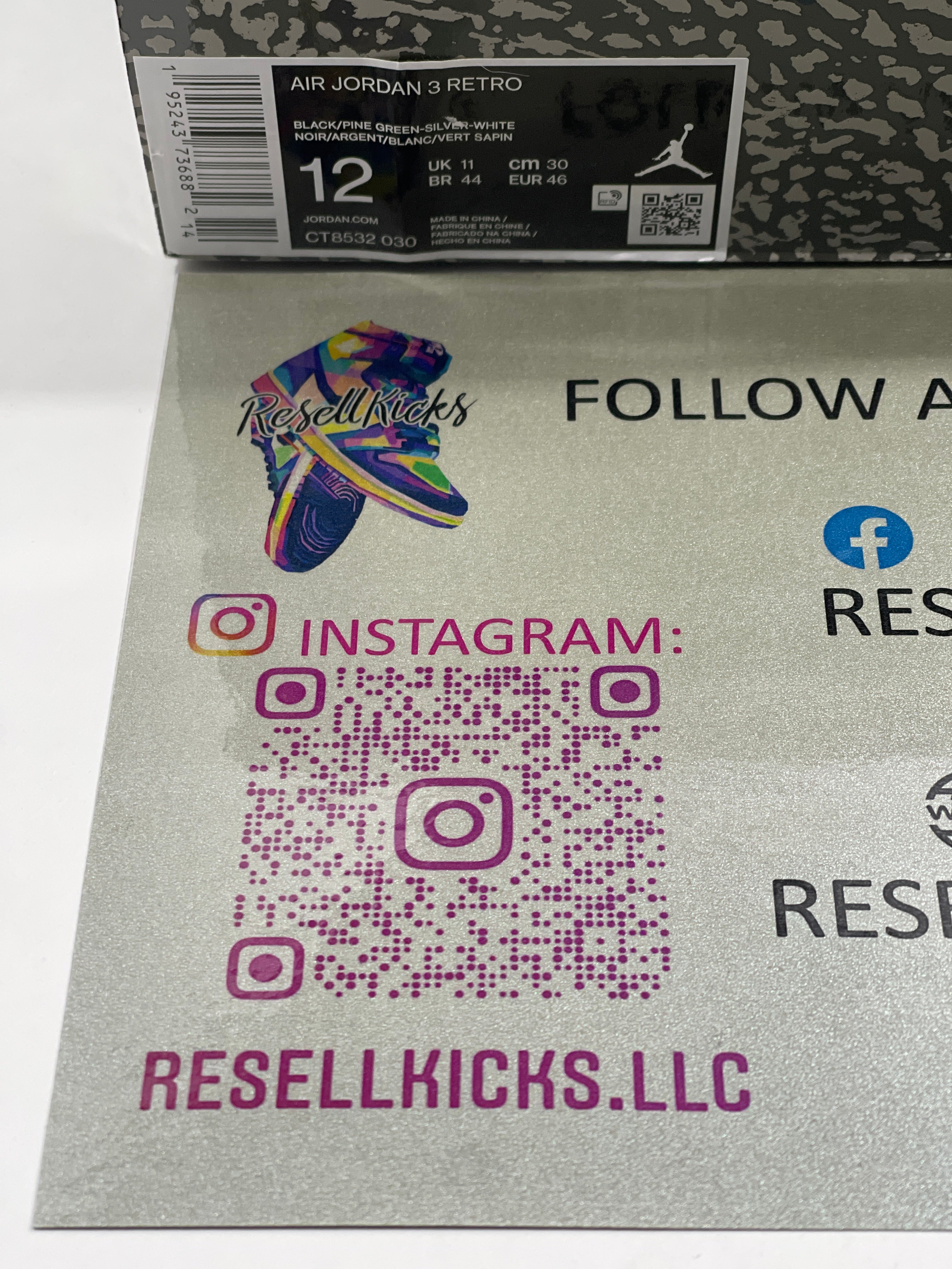 NEW SIZE 12 MENS - AIR JORDAN 3 RETRO "PINE GREEN" 2021