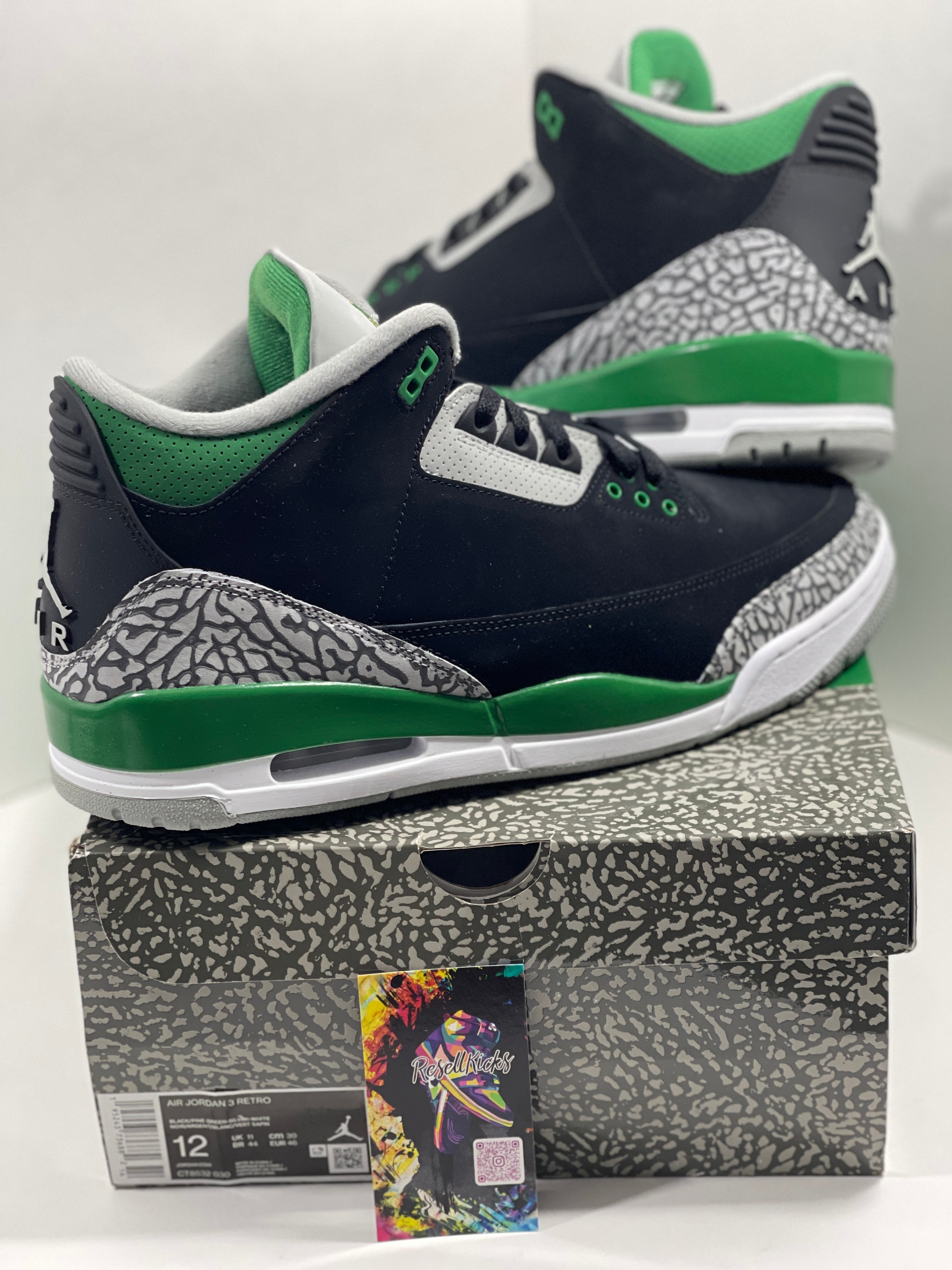 NEW SIZE 12 MENS - AIR JORDAN 3 RETRO "PINE GREEN" 2021