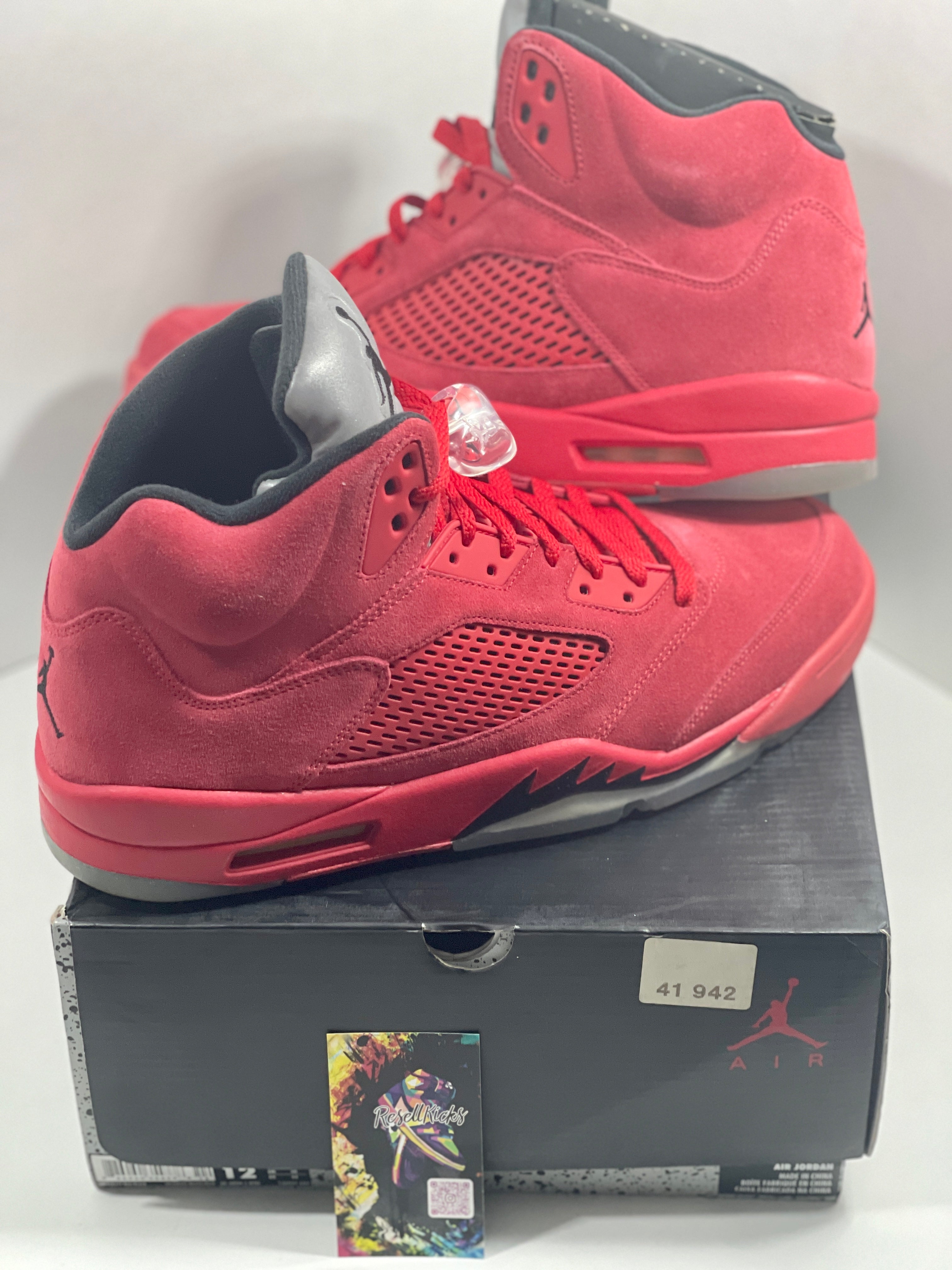 NEW SIZE 12 MENS - AIR JORDAN 5 RETRO "RED SUEDE" 2017