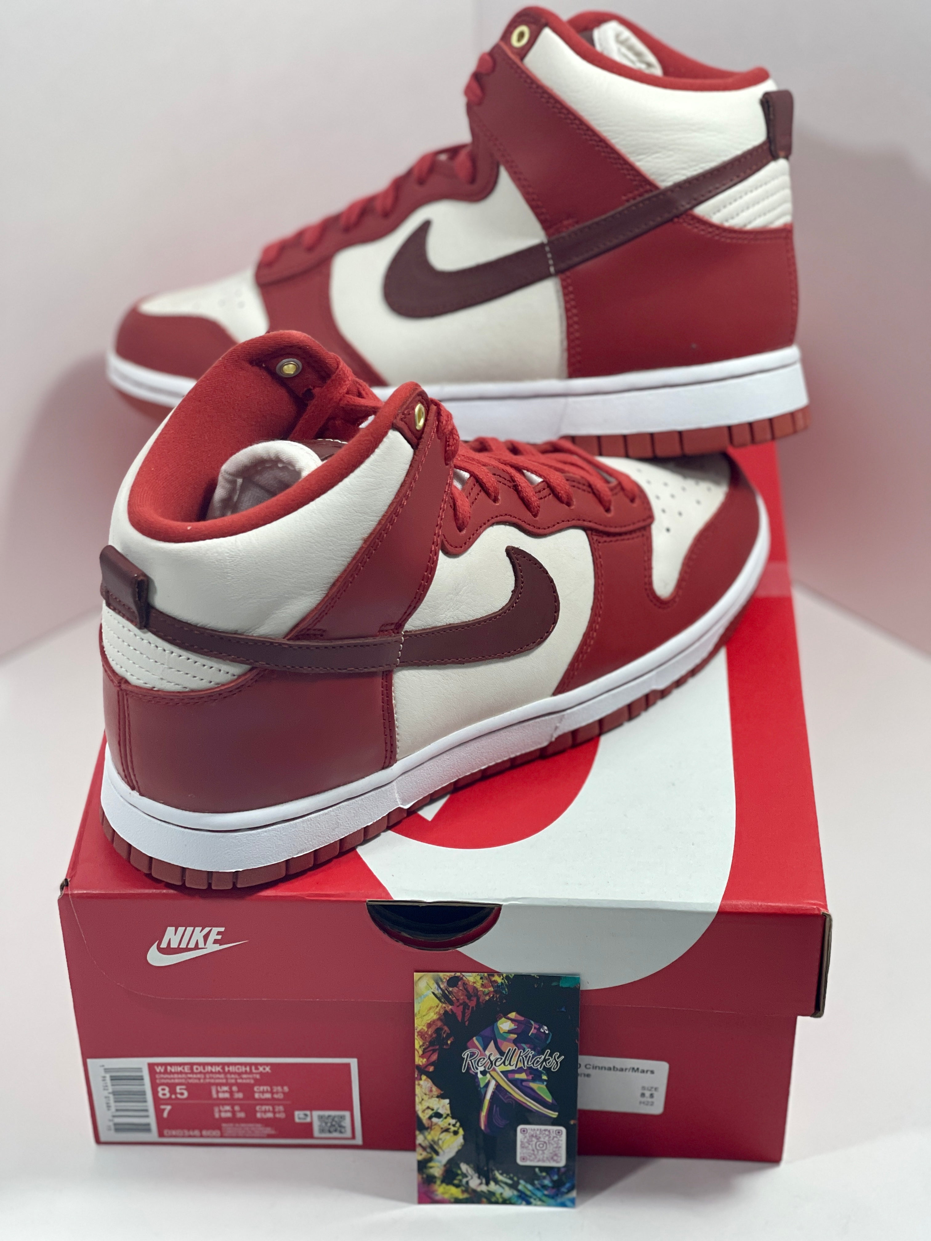 NEW SIZE 8.5 WOMENS - NIKE DUNK HIGH LXX "CINNABAR" 2022