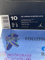 USED SIZE 10 MENS - AIR JORDAN 10 RETRO "BULLS OVER BROADWAY" 2015