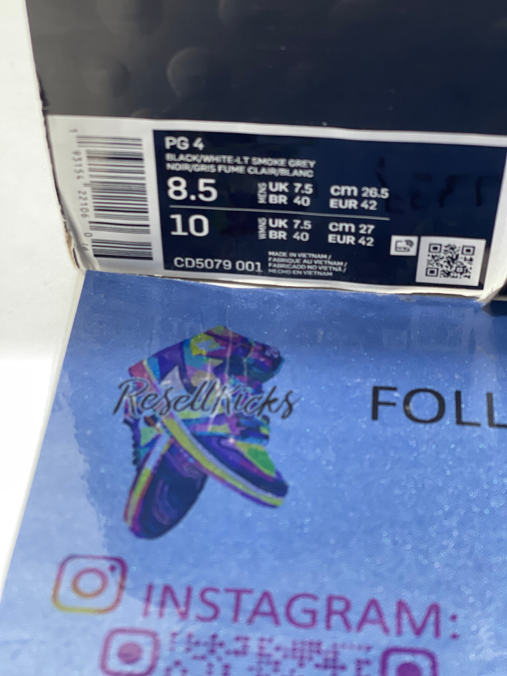 NEW SIZE 8.5 MENS - NIKE PAUL GEORGE 4 "BLACK LIGHT SMOKE GREY" 2020