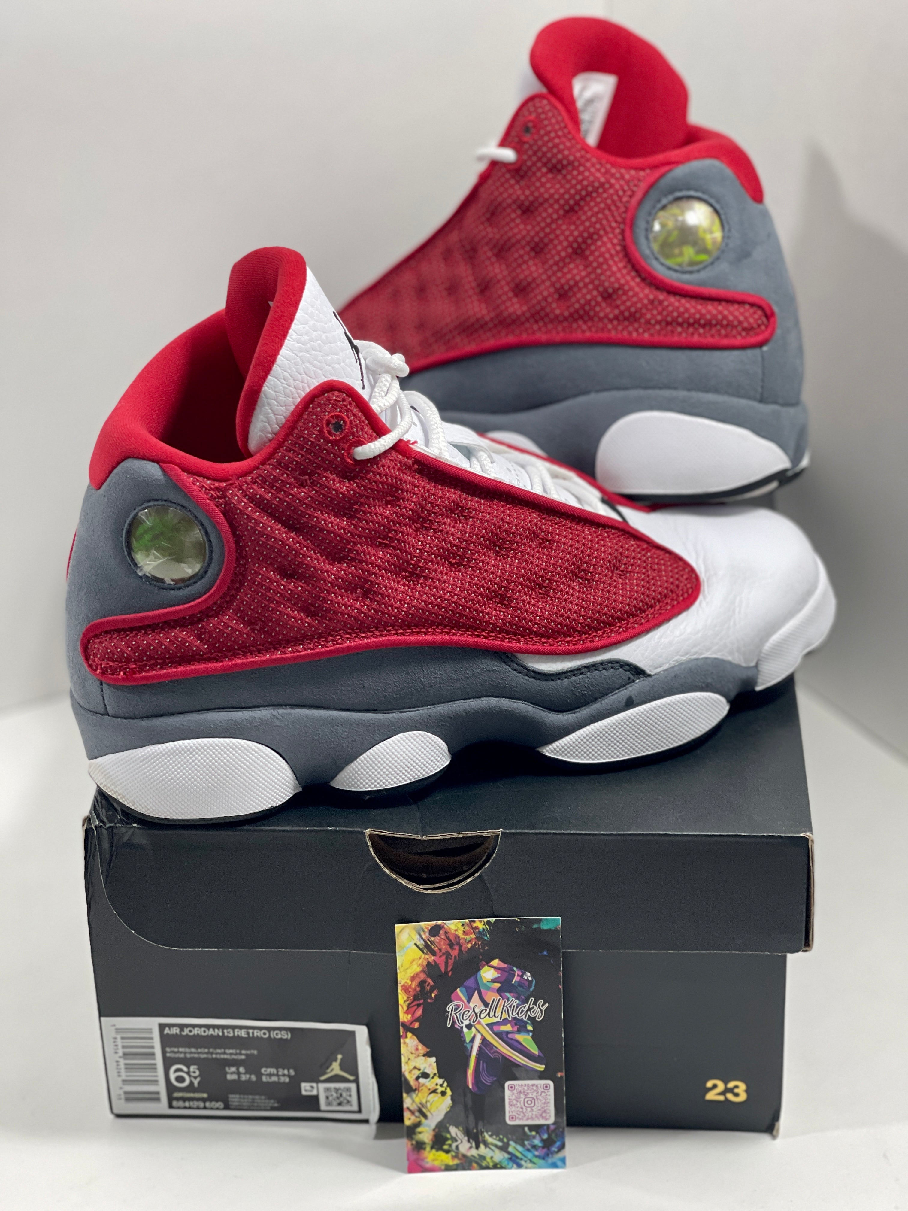 USED SIZE 6.5 YOUTH - AIR JORDAN 13 RETRO "RED FLINT" 2021 (GS)
