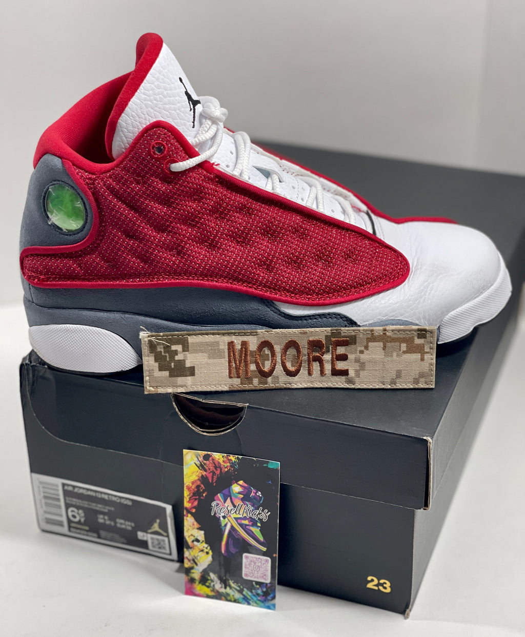 USED SIZE 6.5 YOUTH - AIR JORDAN 13 RETRO "RED FLINT" 2021 (GS)