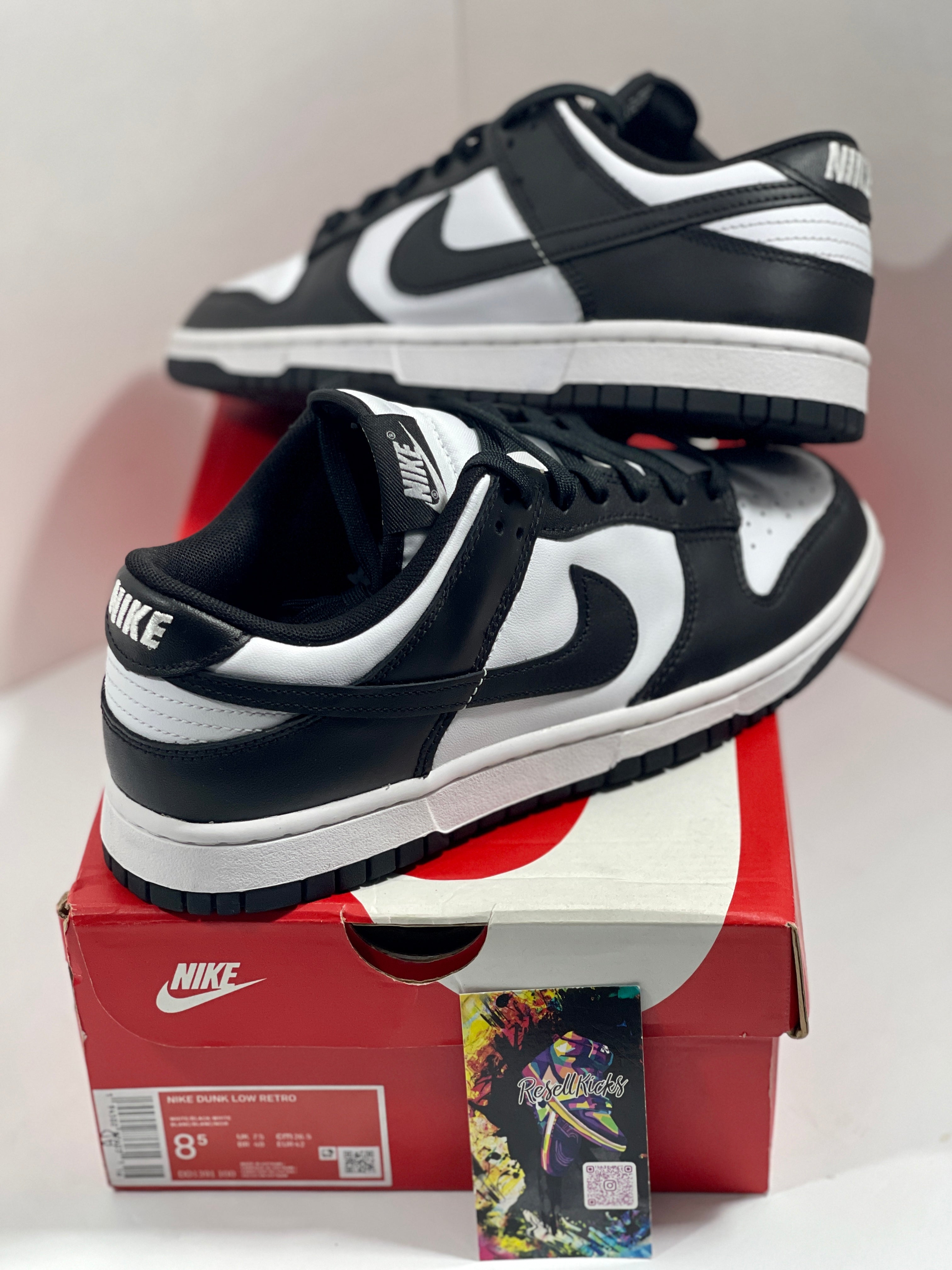 NEW SIZE 8.5 MENS - NIKE DUNK LOW RETRO "WHITE BLACK PANDA" 2021
