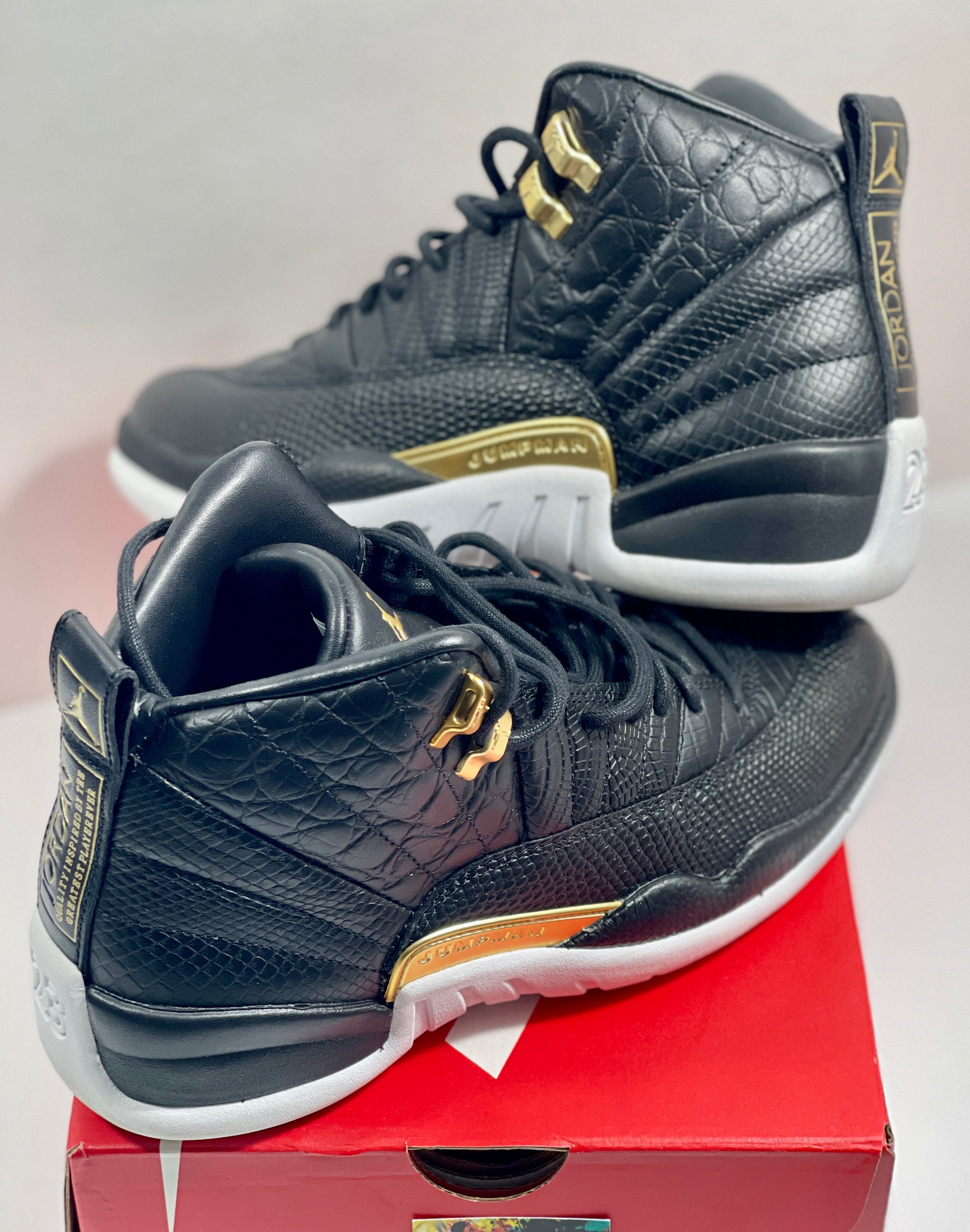USED SIZE 8 WOMENS - AIR JORDAN 12 RETRO "REPTILE" 2019