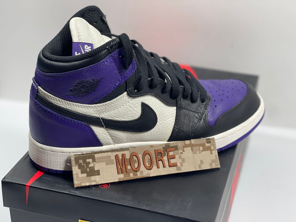 USED SIZE 6.5 YOUTH - AIR JORDAN 1 RETRO HIGH OG "COURT PURPLE" 2018