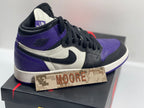 USED SIZE 6.5 YOUTH - AIR JORDAN 1 RETRO HIGH OG "COURT PURPLE" 2018