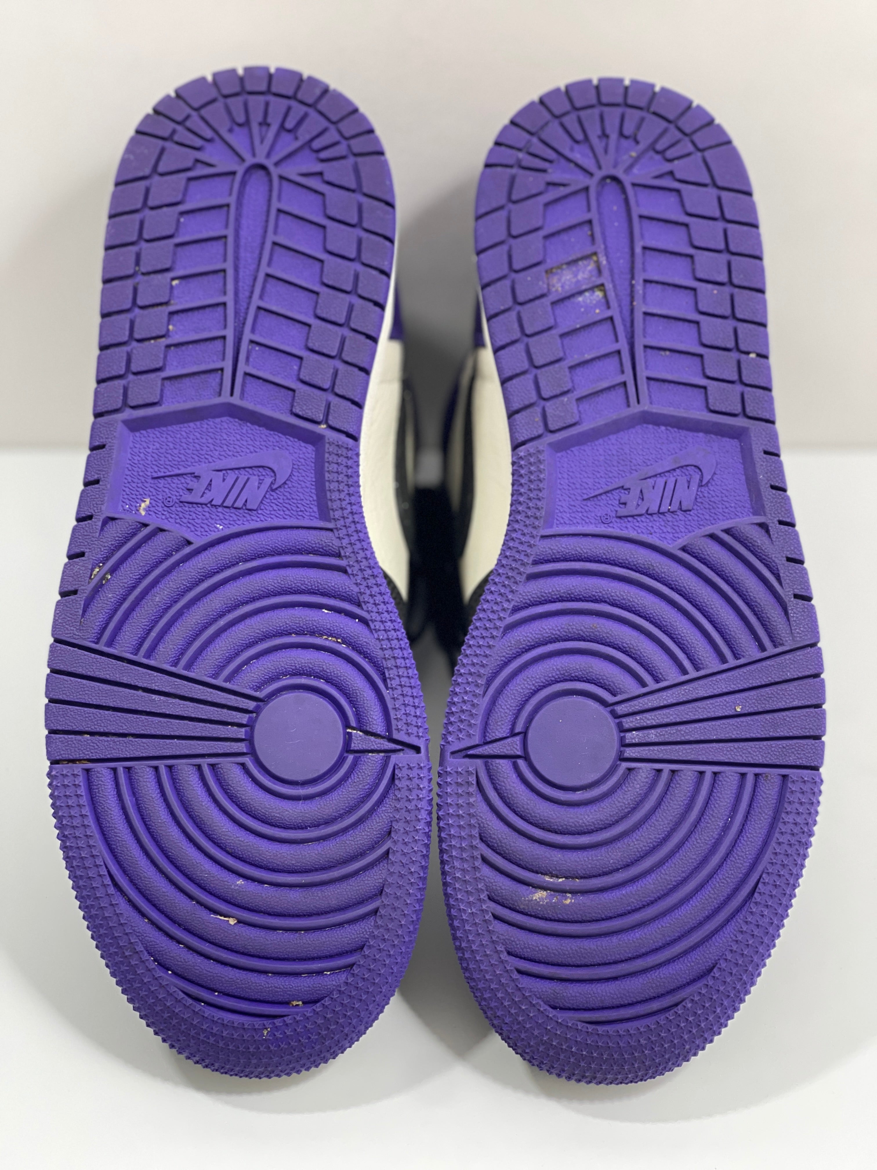 USED SIZE 6.5 YOUTH - AIR JORDAN 1 RETRO HIGH OG "COURT PURPLE" 2018