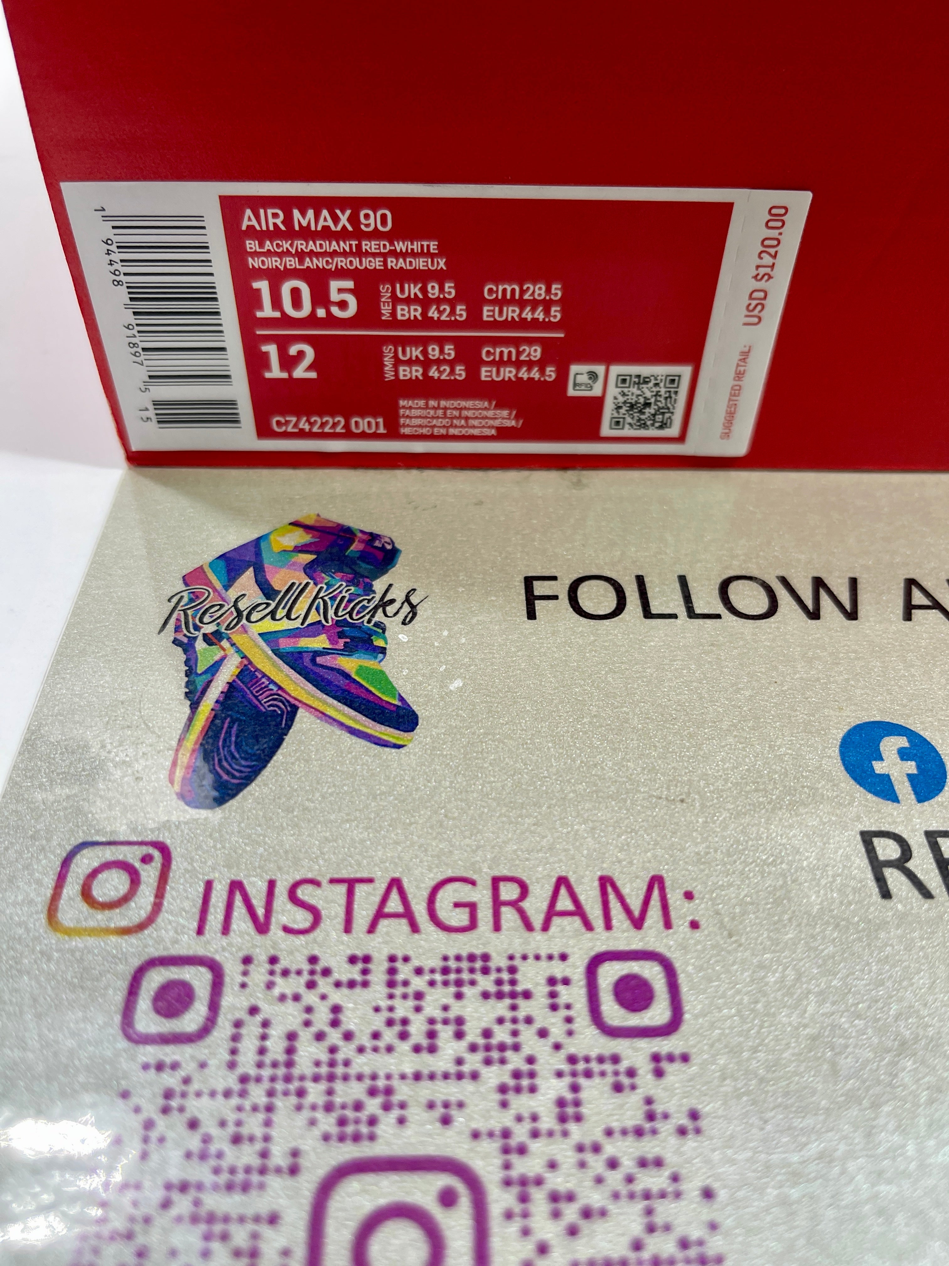 NEW SIZE 10.5 MENS - NIKE AIR MAX 90 "RADIANT RED" 2020